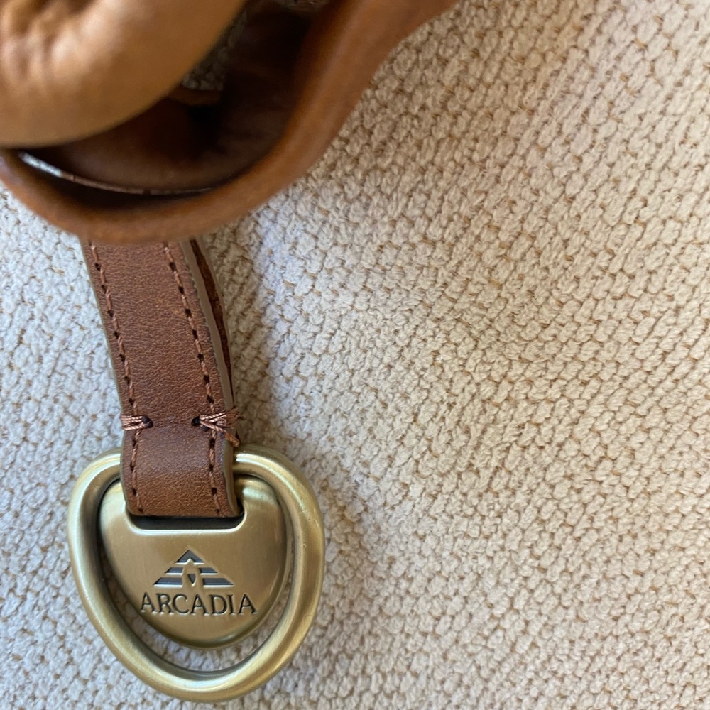 Arcadia leather bag approx 14”x12”
